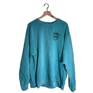 NWT GLACIER NATIONAL PARK double side comfort colors teal crewneck sweatshirt 2X
